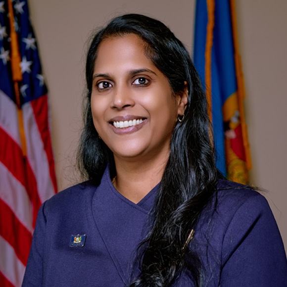 Secretary of State Charuni Patibanda-Sanchez